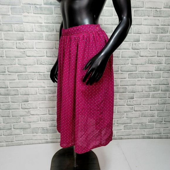 Vintage‎ 90s Notations Size S Sheer Flowy Magenta Geo Pattern High Waisted Skirt - Picture 4 of 8